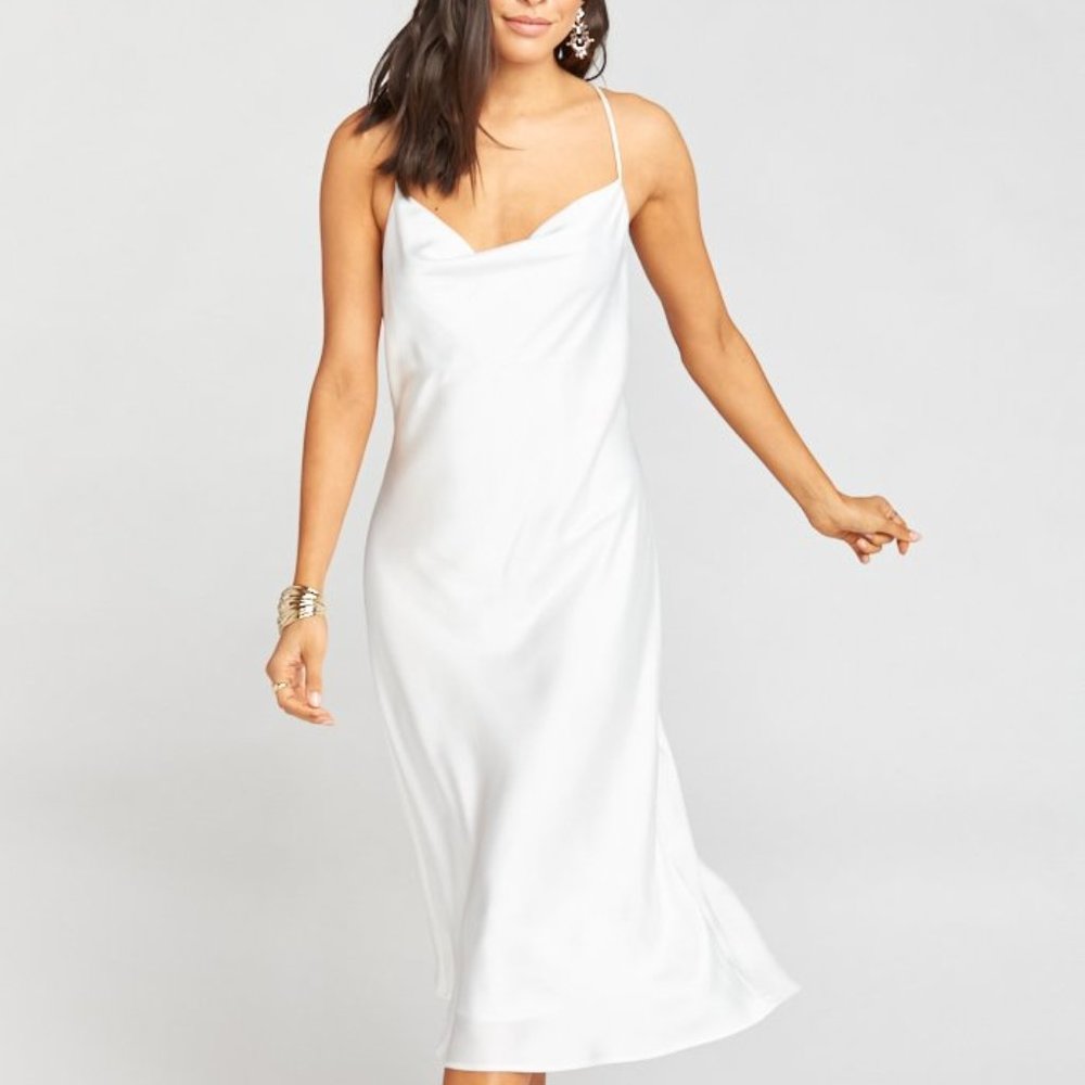 Show Me Your MuMu Satin Verona Cowl Midi Dress